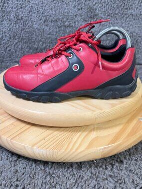 Ecco French Receptor Shoe Womens Size 9 Leather Black Red Athletic Sneakers